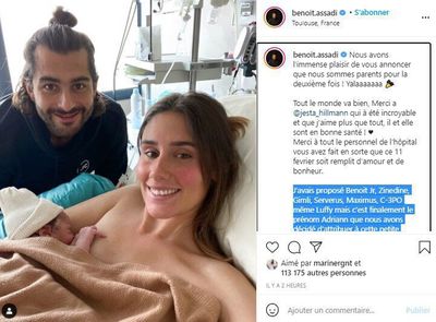 Jesta Hilmann et Benoît Assadi annonce la naissance de Adriann