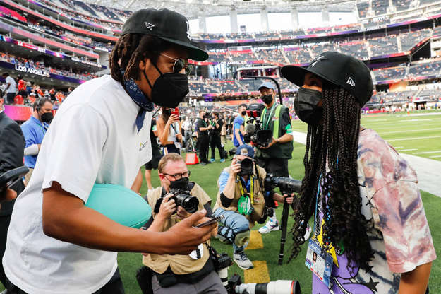 Jay-Z et sa Fille Blue Ivy au Super Bowl